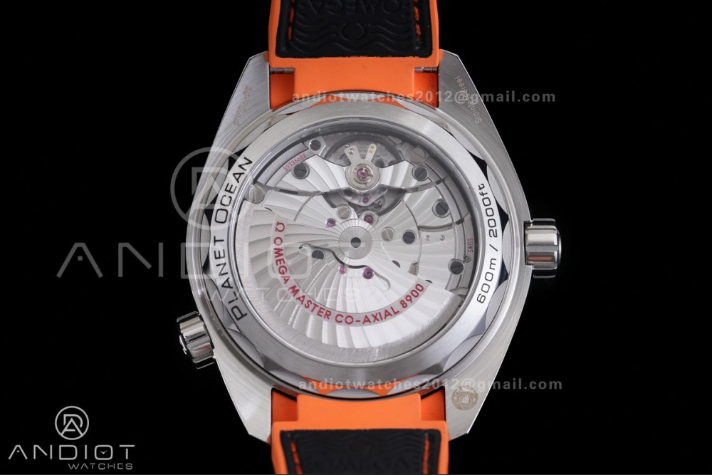 Planet Ocean 43.5mm SS VSF 1:1 Best Edition Black/Orange Bezel Black Dial on Nylon Strap A8900 Super Clone V2 — photo 8