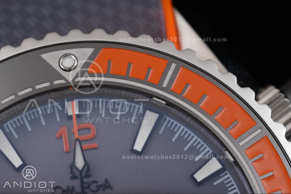 Planet Ocean 600M Chrono SS N1F 1:1 Best Edition Gary Dial 1/4 Orange Bezel on Rubber Strap A9900 — photo 6