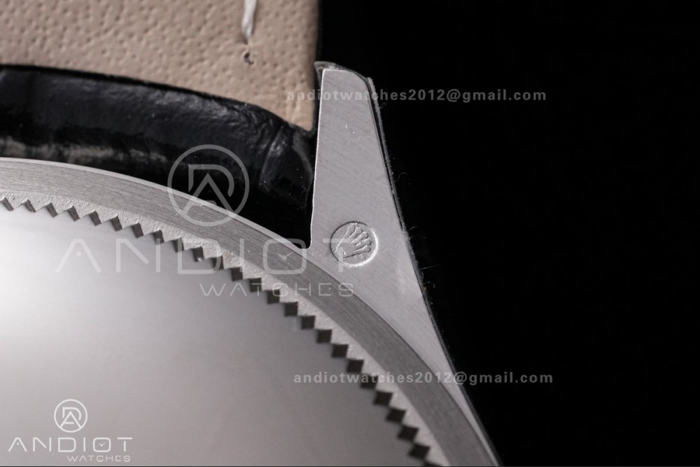 Cellini 50509 SS KZF 1:1 Best Edition Black Dial Stick Markers on Black Leather Strap SA3132 — photo 15