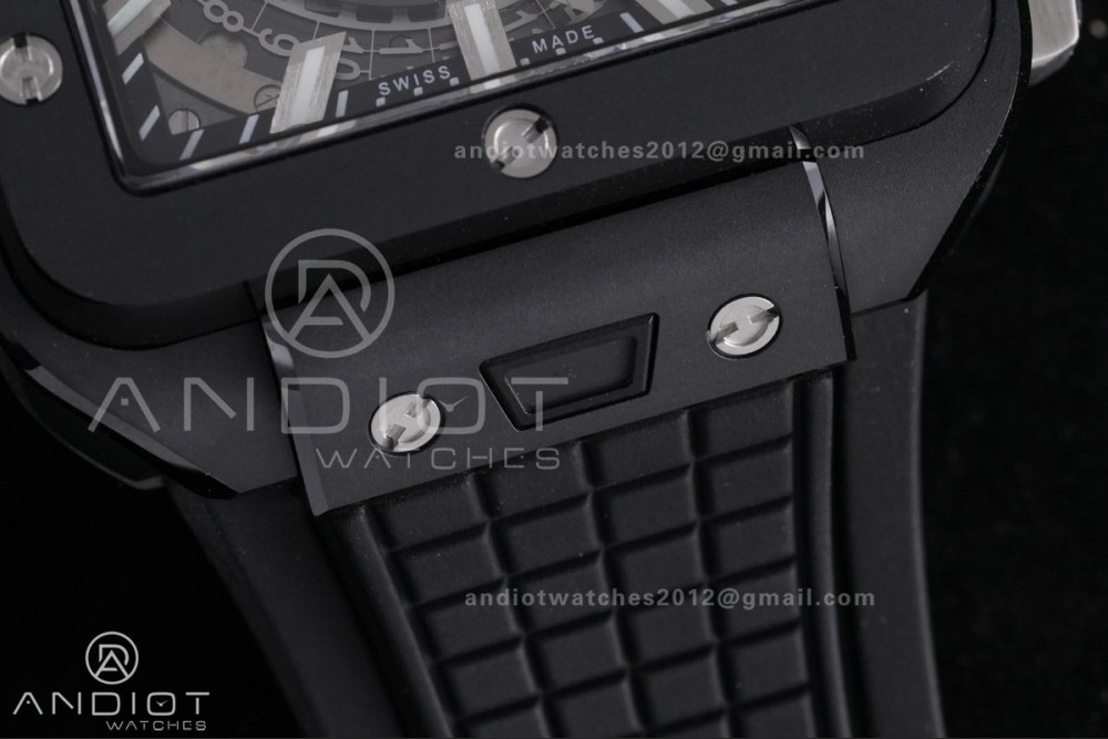 Square Bang Unico Black Ceramic BBF 1:1 Best Edition on Rubber Strap A1280 — photo 10