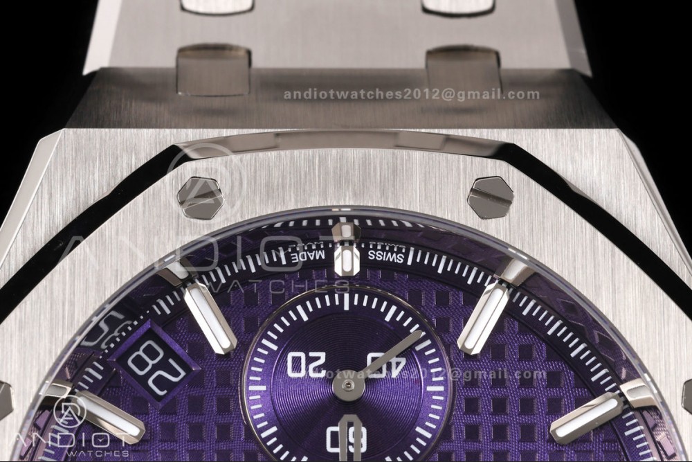 Royal Oak Chrono 26240 SS OCTA 1:1 Best Edition Purple Dial on SS Bracelet JH4401 Super Clone (Free Sprung) — photo 6