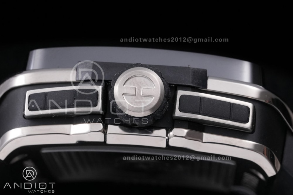 Square Bang Unico 42mm Titanium BBF 1:1 Best Edition Skeleton Dial Ceramic Bezel on Black Rubber Strap A1280 — photo 12
