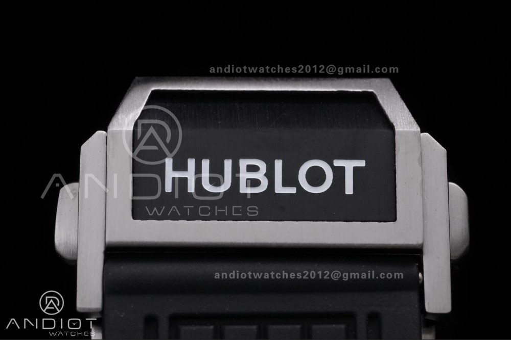 Square Bang Unico 42mm Titanium BBF 1:1 Best Edition Skeleton Dial Ceramic Bezel on Black Rubber Strap A1280 — photo 17