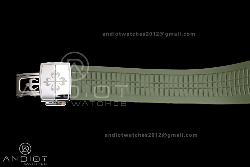 Aquanaut 5968 SS DDF 1:1 Best Edition Green Dial on Green Rubber Strap A520 — photo 22