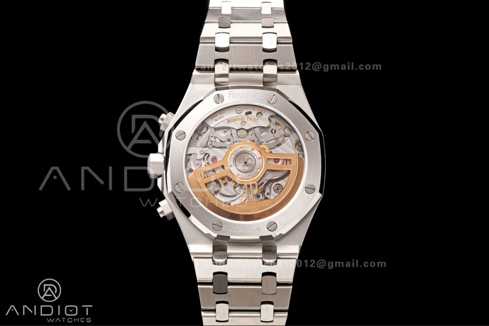 Royal Oak Chrono 26240 SS OCTA 1:1 Best Edition Green Dial on SS Bracelet JH4401 Super Clone (Free Sprung) — photo 8