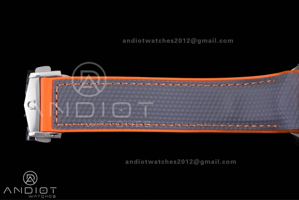 Planet Ocean 600M Chrono SS N1F 1:1 Best Edition Gary Dial 1/4 Orange Bezel on Rubber Strap A9900 — photo 15