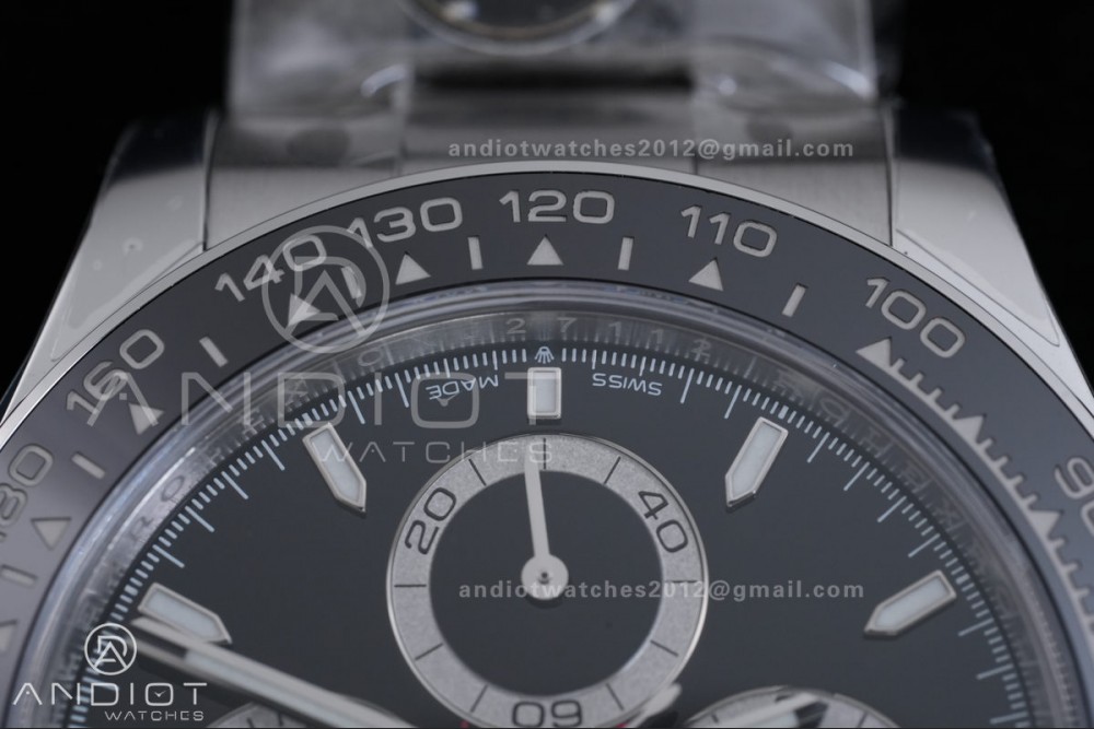 Daytona 126500 RWF 1:1 Best Edition Black Dial on SS Bracelet JH4131 Free Sprung — photo 6