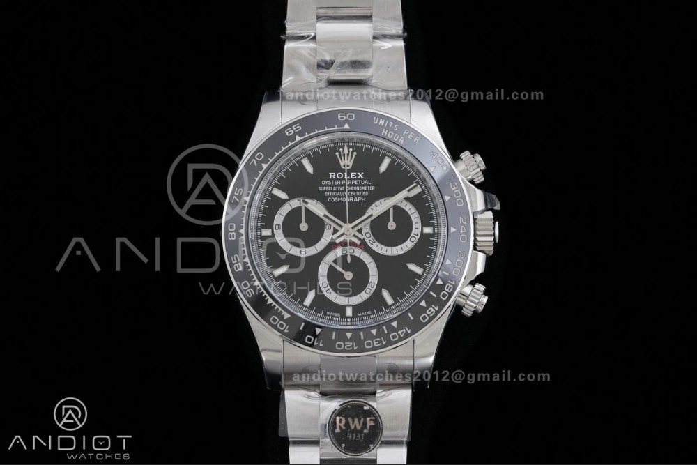 Daytona 126500 RWF 1:1 Best Edition Black Dial on SS Bracelet JH4131 Free Sprung — photo 3