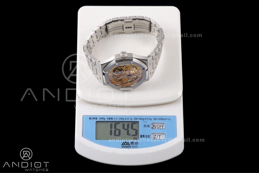 Royal Oak 41mm Openworked 15407 SS DDF 1:1 Best Edition YG Dial on SS Bracelet SA3132 Double Balance Wheels — photo 24