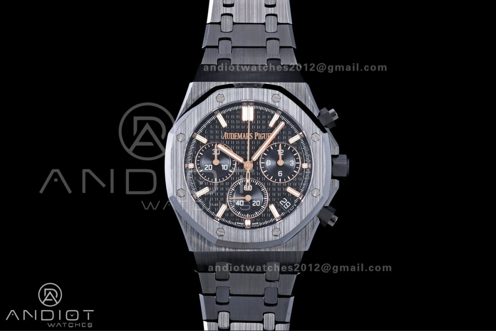 Royal Oak Chrono 26240 Black Ceramic ZF 1:1 Best Edition on Ceramic Bracelet SA4401 Super Clone V2 (Free Sprung) — photo 3