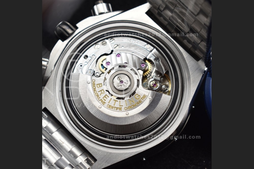 Chronomat B01 44mm SS BLSF 1:1 Best Edition Black Dial on SS Bracelet A7750 — photo 19