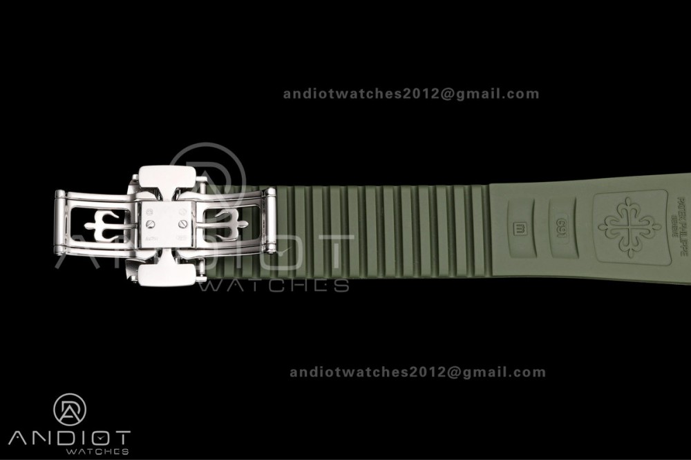 Aquanaut 5968 SS DDF 1:1 Best Edition Green Dial on Green Rubber Strap A520 — photo 24