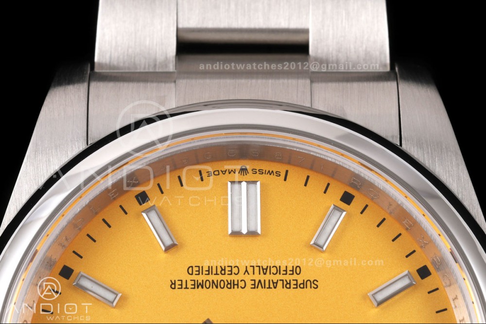 Oyster Perpetual 126000 36mm QF 1:1 Best Edition 904L Steel Yellow Dial JH3230 Free Sprung — photo 6