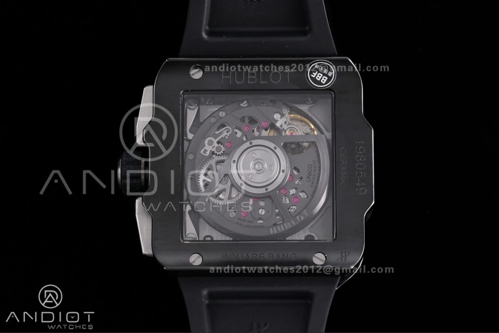 Square Bang Unico Black Ceramic BBF 1:1 Best Edition on Rubber Strap A1280 — photo 5