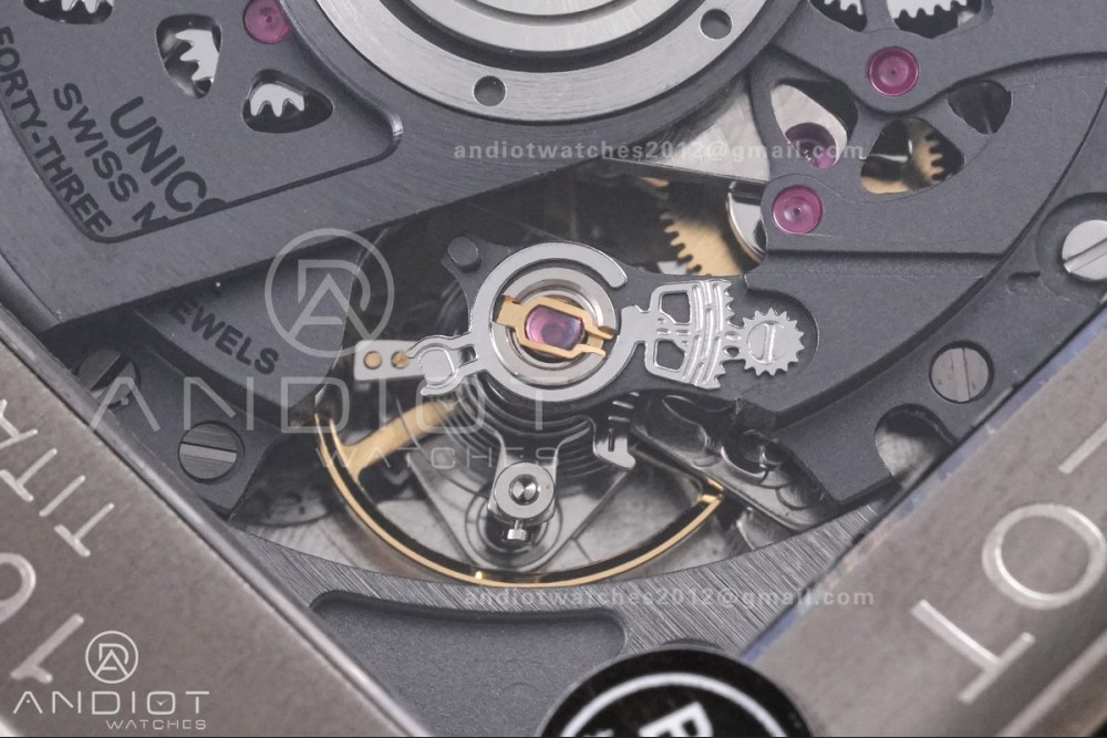 Square Bang Unico 42mm Titanium BBF 1:1 Best Edition Skeleton Dial Ceramic Bezel on Black Rubber Strap A1280 — photo 6