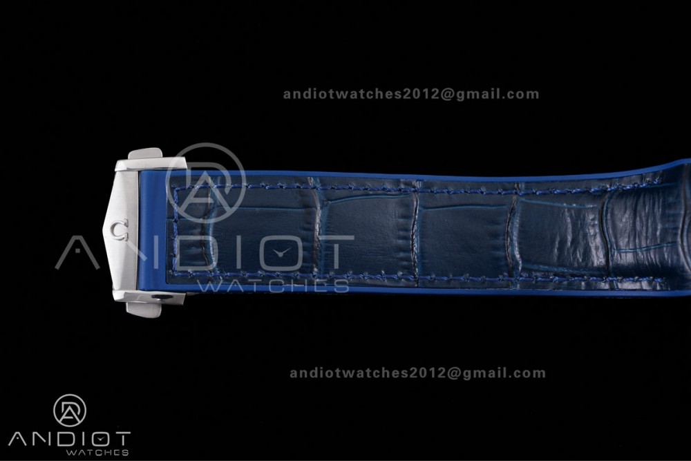Planet Ocean 600M Chrono SS N1F 1:1 Best Edition Blue Dial on Blue Rubber Strap A9900 — photo 15