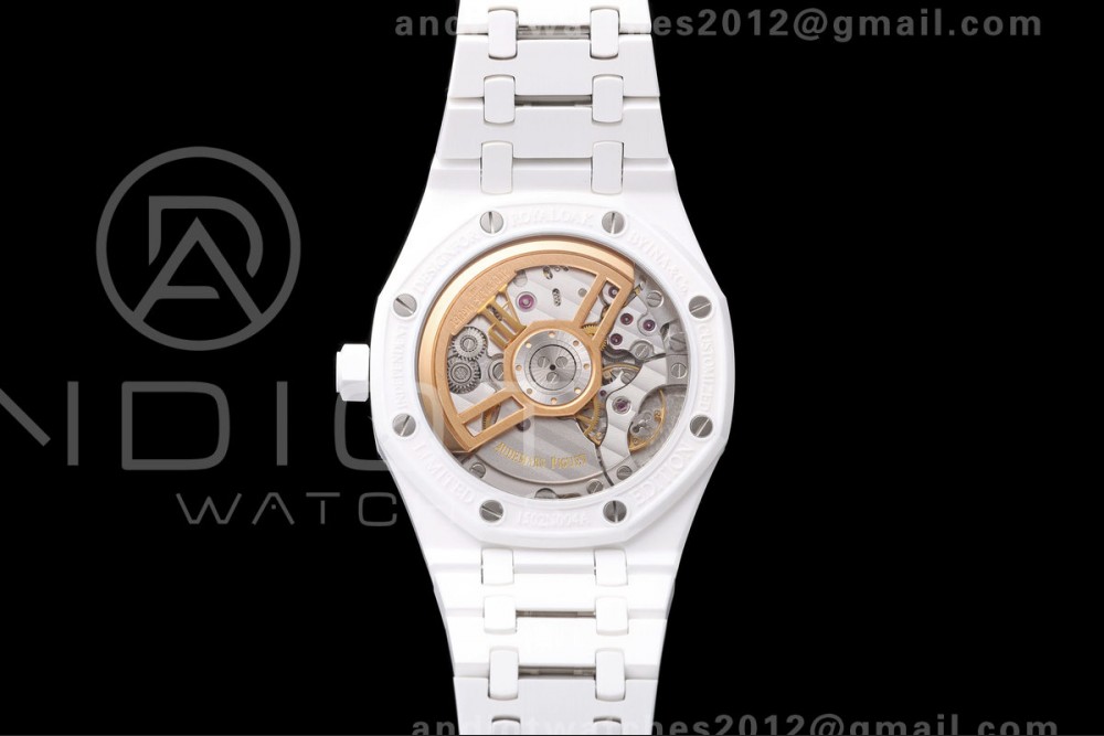 Royal Oak 41mm 15500 White Ceramic ZF White Dial on White Ceramic Bracelet SA4302 Super Clone (Free Sprung) — photo 9