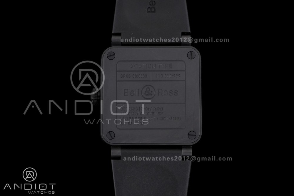 BR03 ASTRO Space Punk Black Ceramic M+F 1:1 Best Edition Aventurine Dial on Rubber Strap A2892 — photo 6