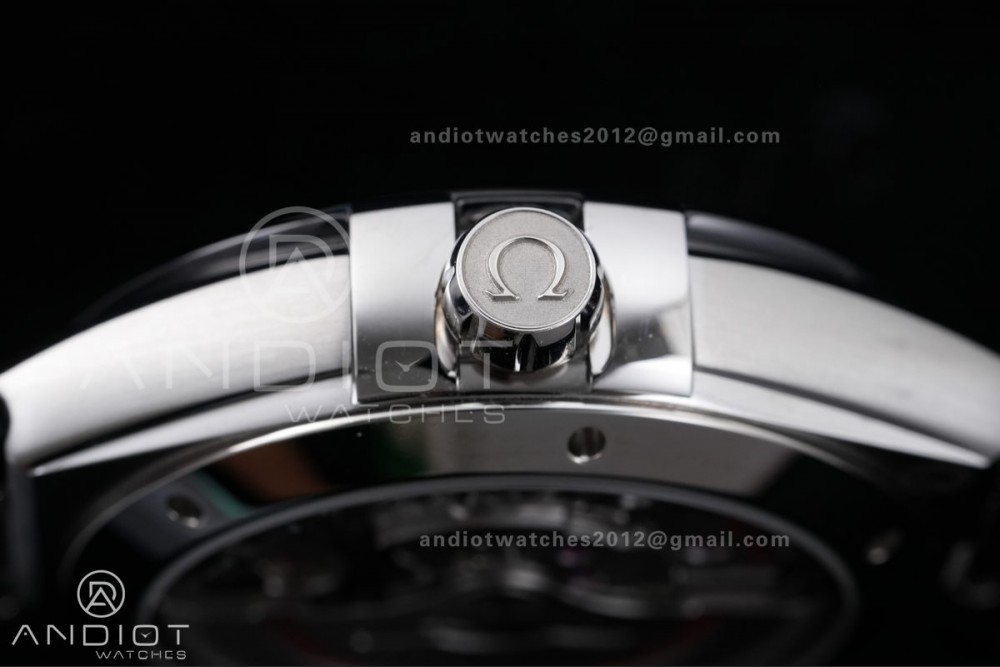 Constellation Black Ceramic SS VSF 1:1 Best Edition Gray Dial on Black Gummy Strap A8900 Super Clone — photo 13