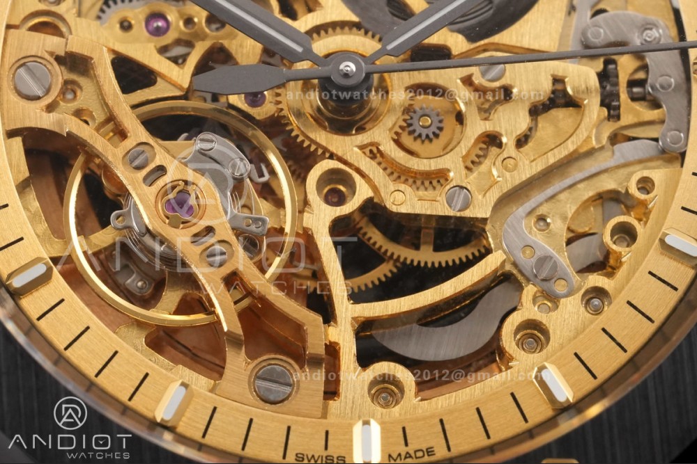 Royal Oak 41mm Openworked Ceramic 15416CE THBF 1:1 Best Edition Gold Dial on Ceramic Bracelet SA3132 V2 — photo 4