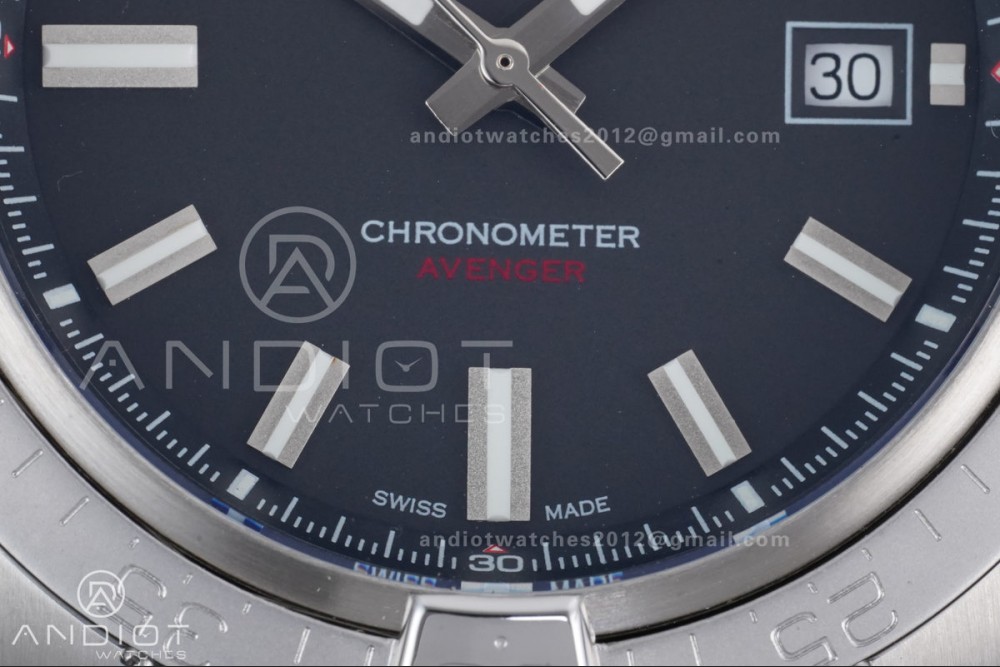 Avenger Chronometer 42mm SS BLSF 1:1 Best Edition Black Dial On Black Nylon Strap A2824 — photo 4