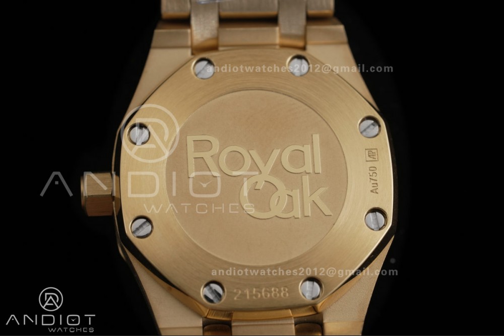 Royal Oak 23mm YG MF 1:1 Best Edition White Dial Diamond Bezel on YG Bracelet Quartz — photo 7