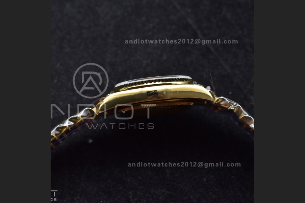 DayDate 36 YG QF Best Edition 904L Steel Grey Dial with Square Diamond on President Bracelet vr3255 V5 (Gain Weight) — photo 8