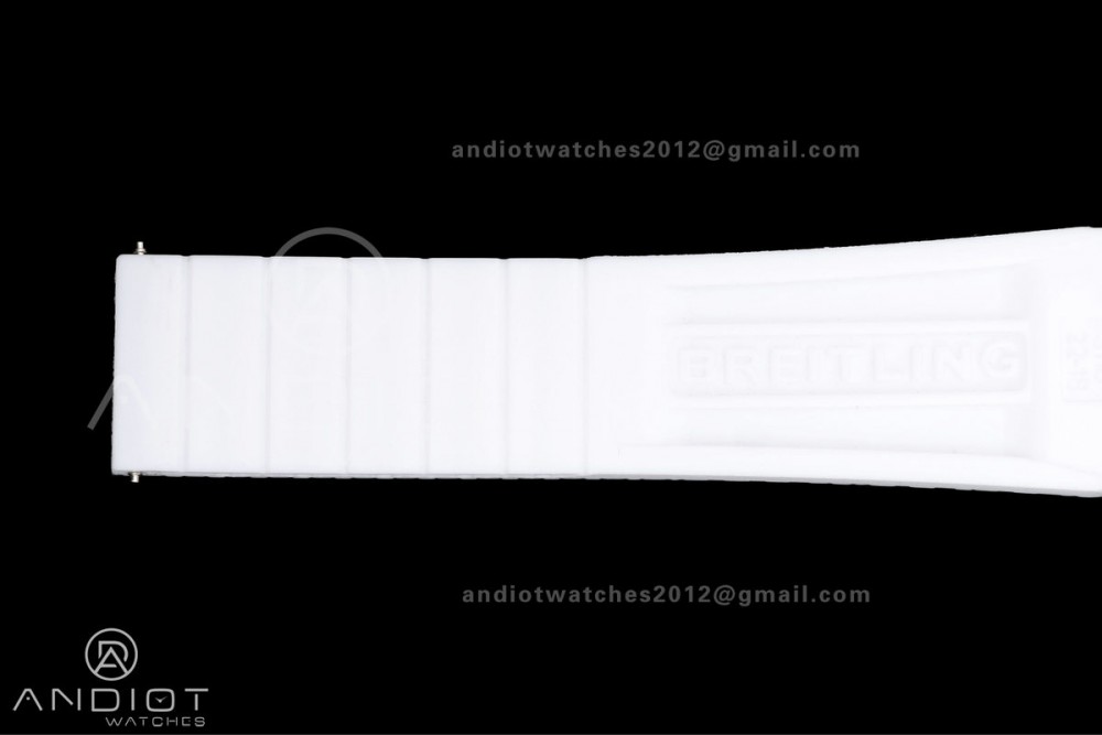 SuperOcean Automatic 42 SS BLF 1:1 Best Edition White Rainbow Dial on White Rubber Strap A2824 — photo 16