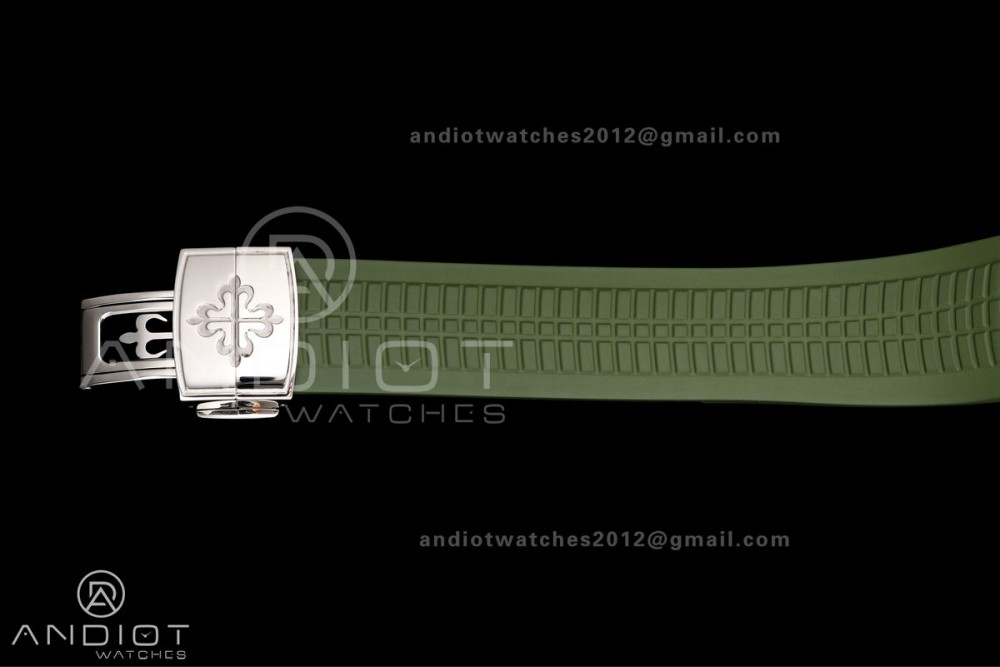Aquanaut 5168G 42mm SS OME 1:1 Best Edition Green Dial on Green Rubber Strap DPB330 Super Clone (Weighted) — photo 22