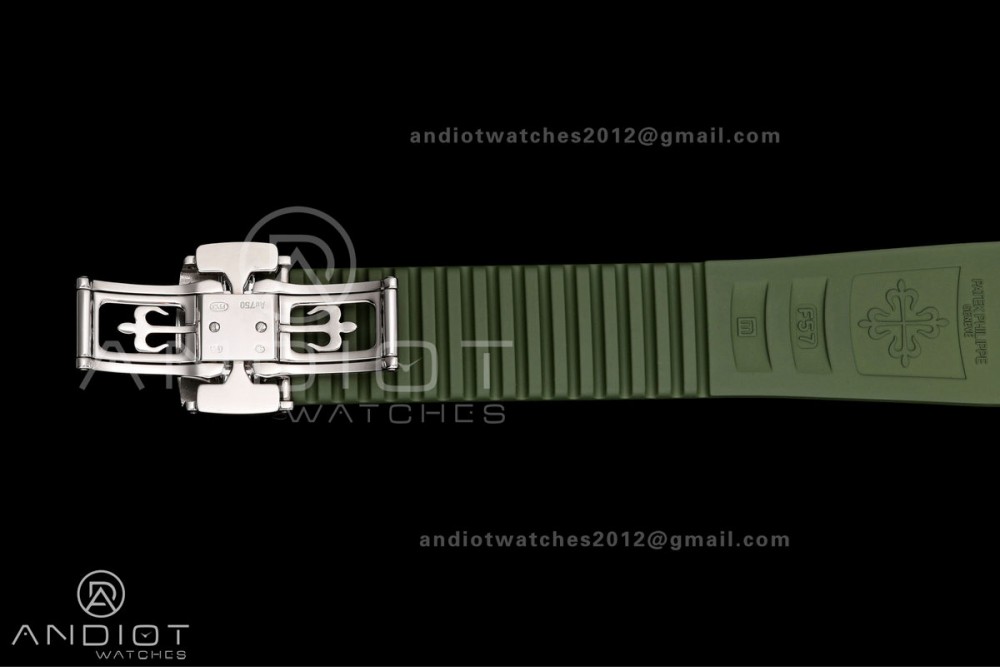 Aquanaut 5168G 42mm SS OME 1:1 Best Edition Green Dial on Green Rubber Strap DPB330 Super Clone (Weighted) — photo 24