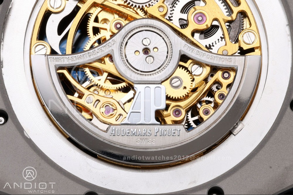 Royal Oak 41mm Openworked 15407 SS DDF 1:1 Best Edition YG Dial on SS Bracelet SA3132 Double Balance Wheels — photo 10