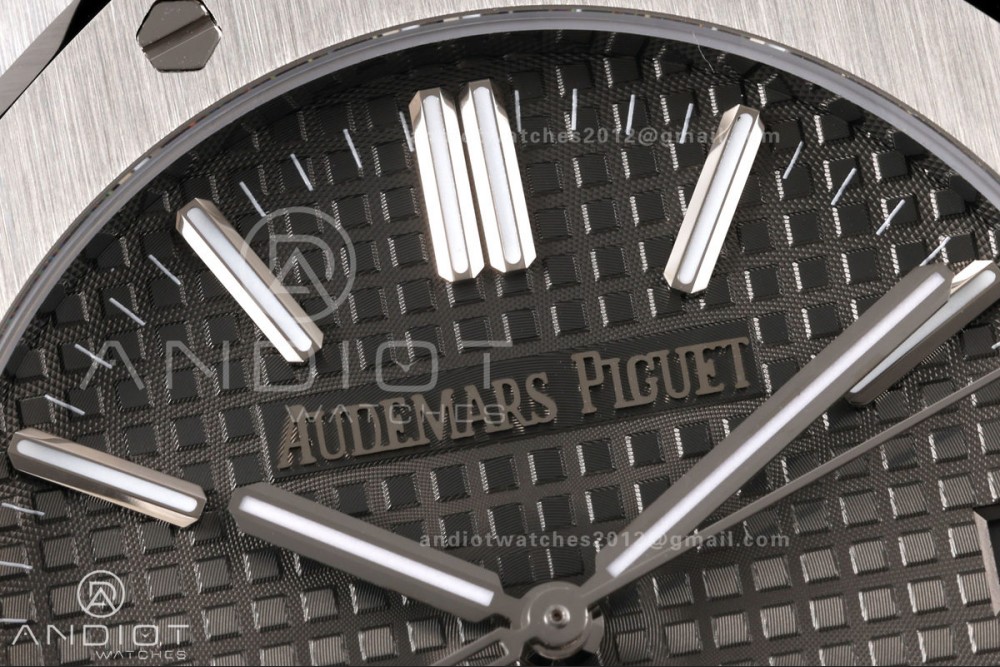 Royal Oak 15510 SS OCTA 1:1 Best Edition Gray Dial on SS Bracelet JH4302 Super Clone (Free Sprung) — photo 4