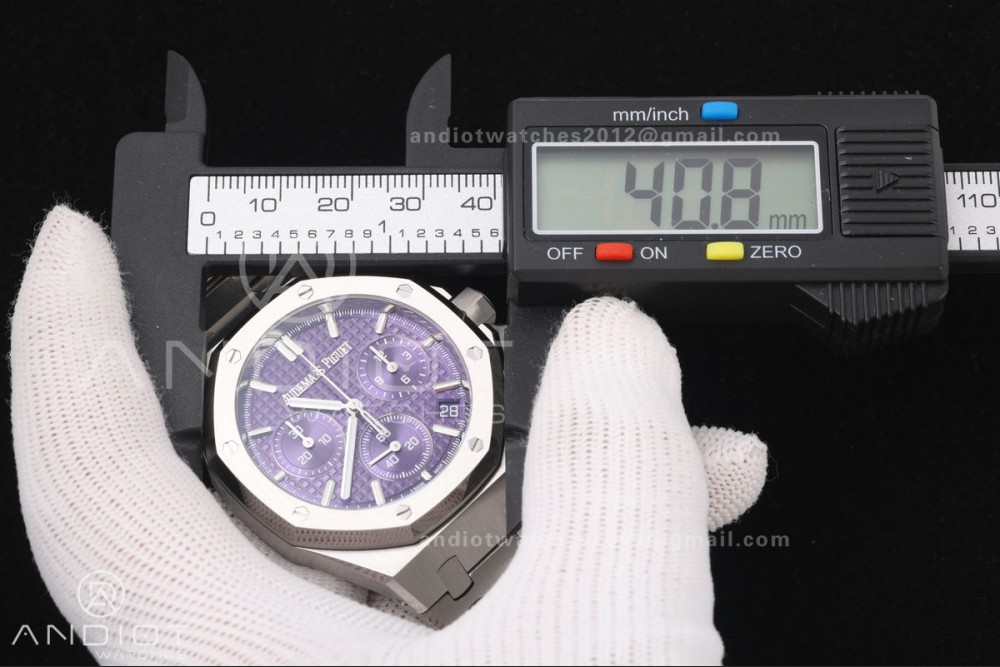 Royal Oak Chrono 26240 SS OCTA 1:1 Best Edition Purple Dial on SS Bracelet JH4401 Super Clone (Free Sprung) — photo 23
