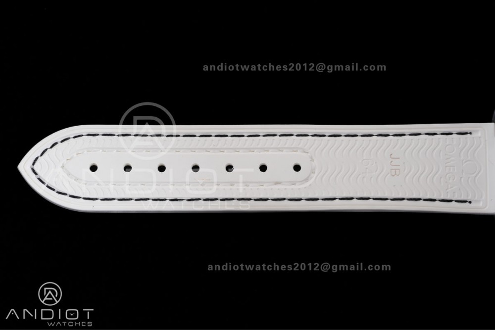 Planet Ocean 39.5mm White Ceramic Bezel SS VSF 1:1 Best Edition White Dial On White Rubber Strap Super Clone Asian 8800 — photo 19