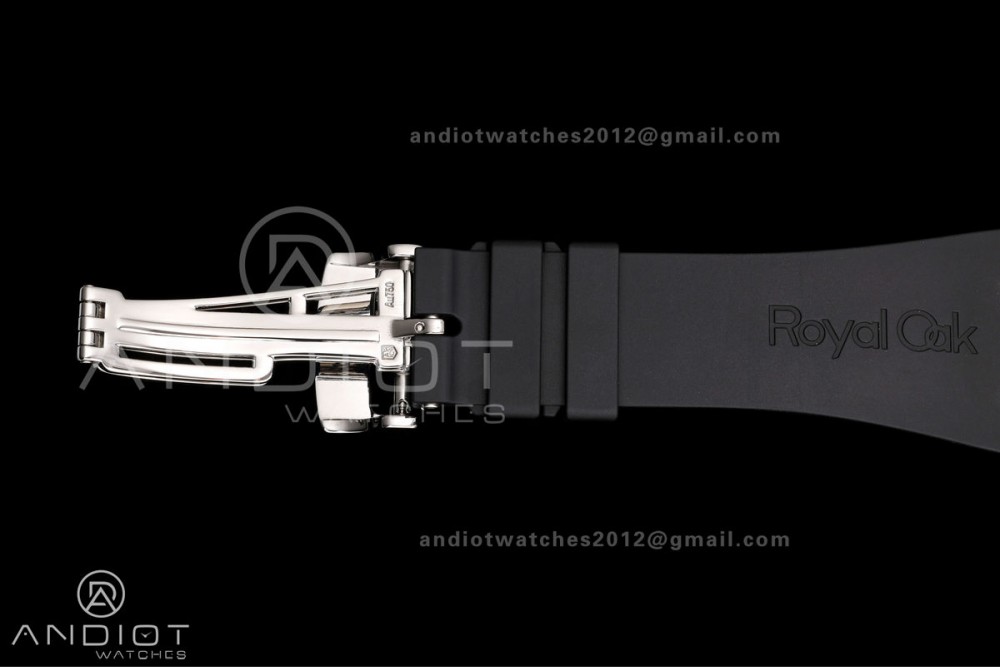 Royal Oak 15500 SS OCTA 1:1 Best Edition Blue Dial on Black Rubber Strap JH4302 Super Clone (Free Sprung) — photo 19