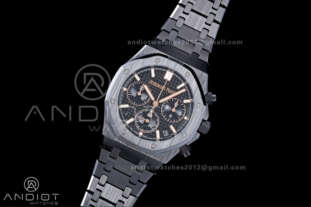 Royal Oak Chrono 26240 Black Ceramic ZF 1:1 Best Edition on Ceramic Bracelet SA4401 Super Clone V2 (Free Sprung) — photo 2