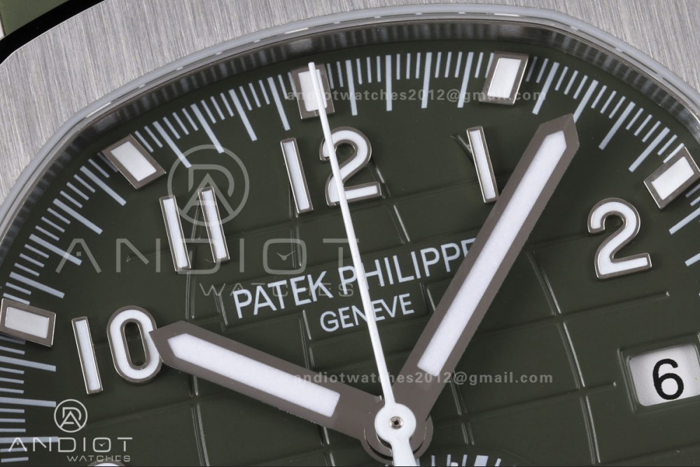 Aquanaut 5968 SS DDF 1:1 Best Edition Green Dial on Green Rubber Strap A520 — photo 4