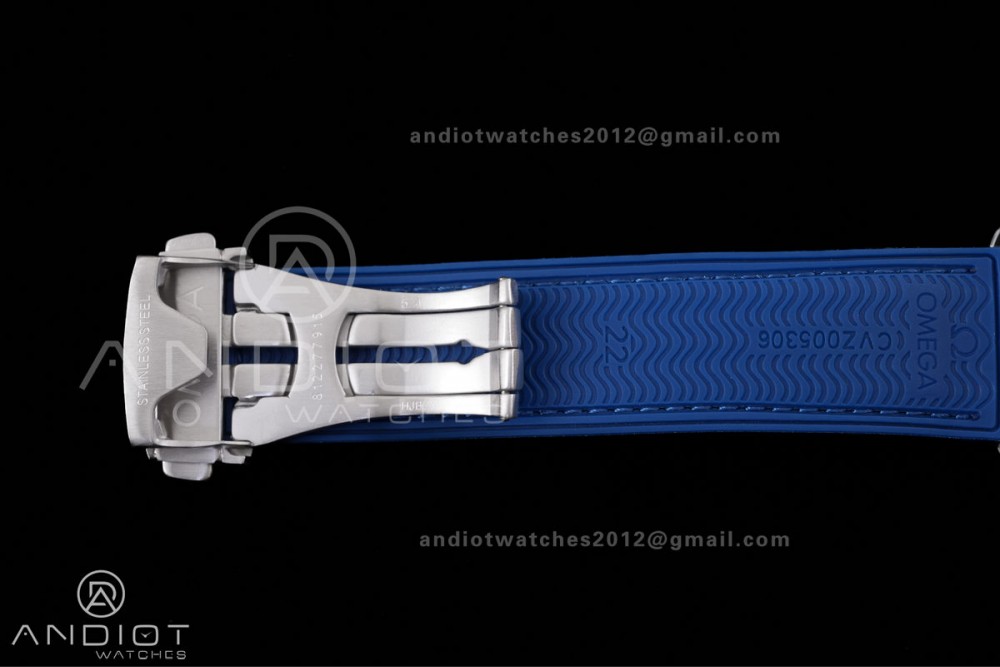 Planet Ocean 600M Chrono SS N1F 1:1 Best Edition Blue Dial on Blue Rubber Strap A9900 — photo 16