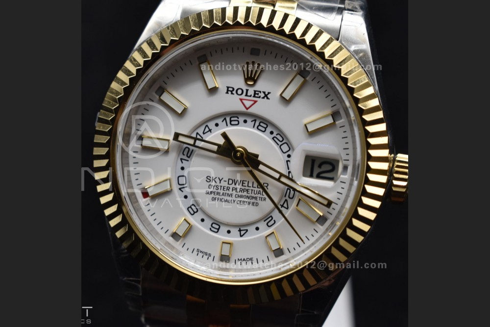 Skydweller SS/YG Noob Best Edition White Dial On SS/YG Bracelet A23J — photo 4