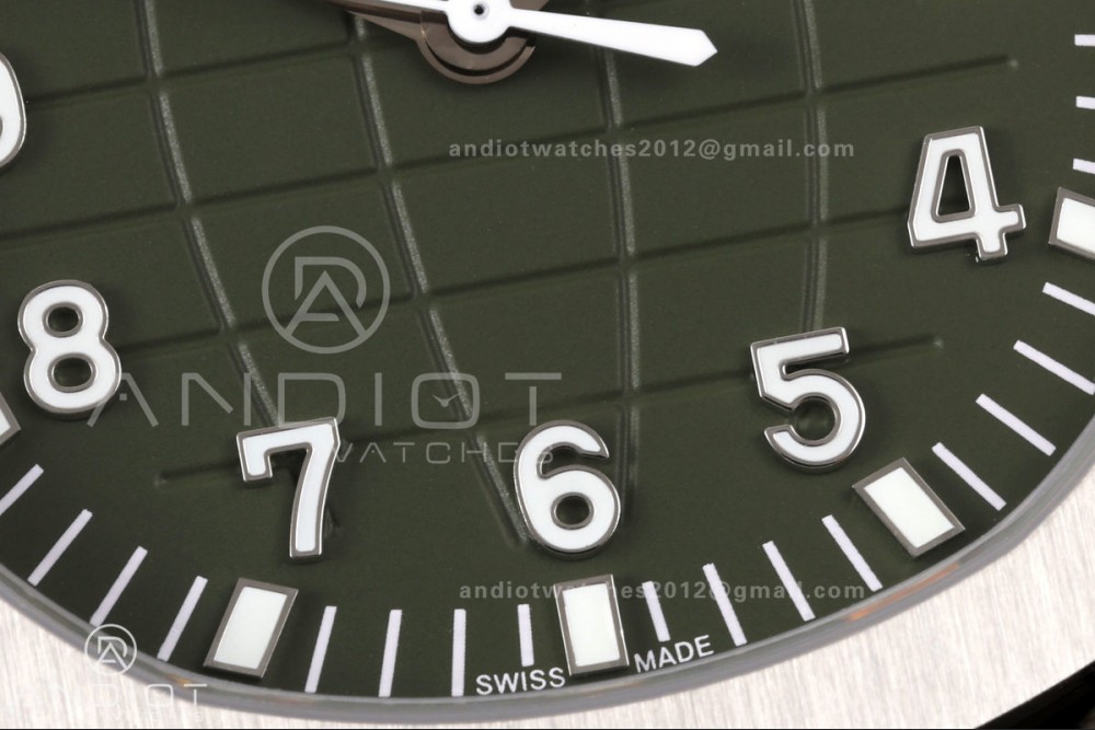 Aquanaut 5168G 42mm SS OME 1:1 Best Edition Green Dial on Green Rubber Strap DPB330 Super Clone (Weighted) — photo 5