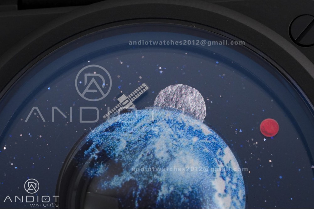 BR03 ASTRO Space Punk Black Ceramic M+F 1:1 Best Edition Aventurine Dial on Rubber Strap A2892 — photo 3