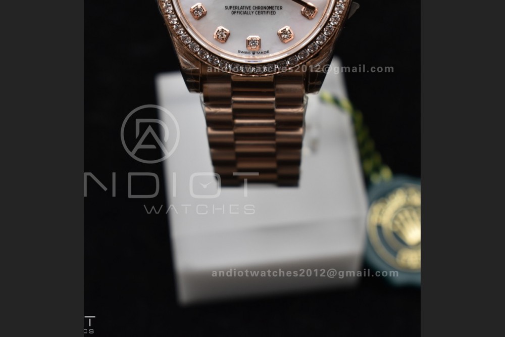 DateJust 31 Ladies 278275 GSF 316L Steel MOP Diamond Dial On Full RG Case and President Sytle Bracelet — photo 6