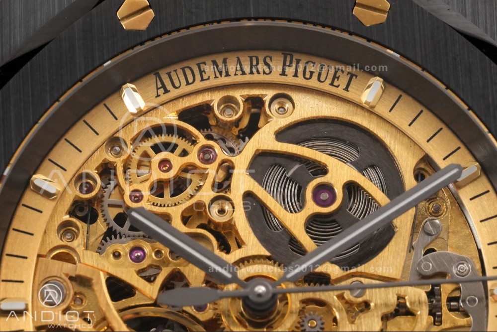 Royal Oak 41mm Openworked Ceramic 15416CE THBF 1:1 Best Edition Gold Dial on Ceramic Bracelet SA3132 V2 — photo 3