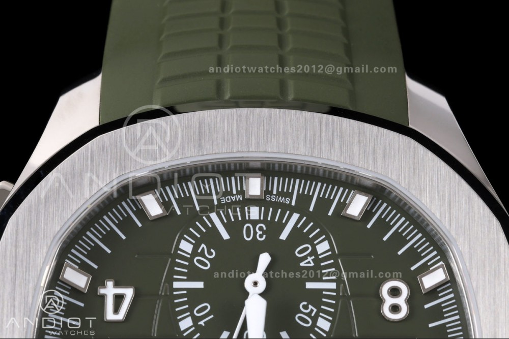 Aquanaut 5968 SS DDF 1:1 Best Edition Green Dial on Green Rubber Strap A520 — photo 7